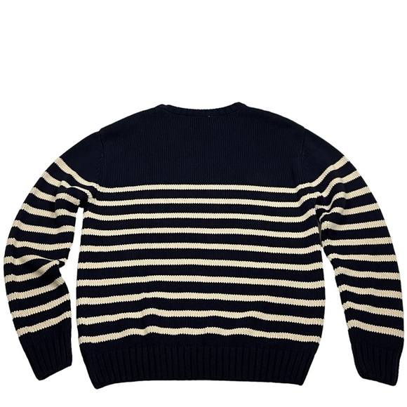 Onia Men's Boatneck Sweater Navy Striped Size M - Picture 3 of 9